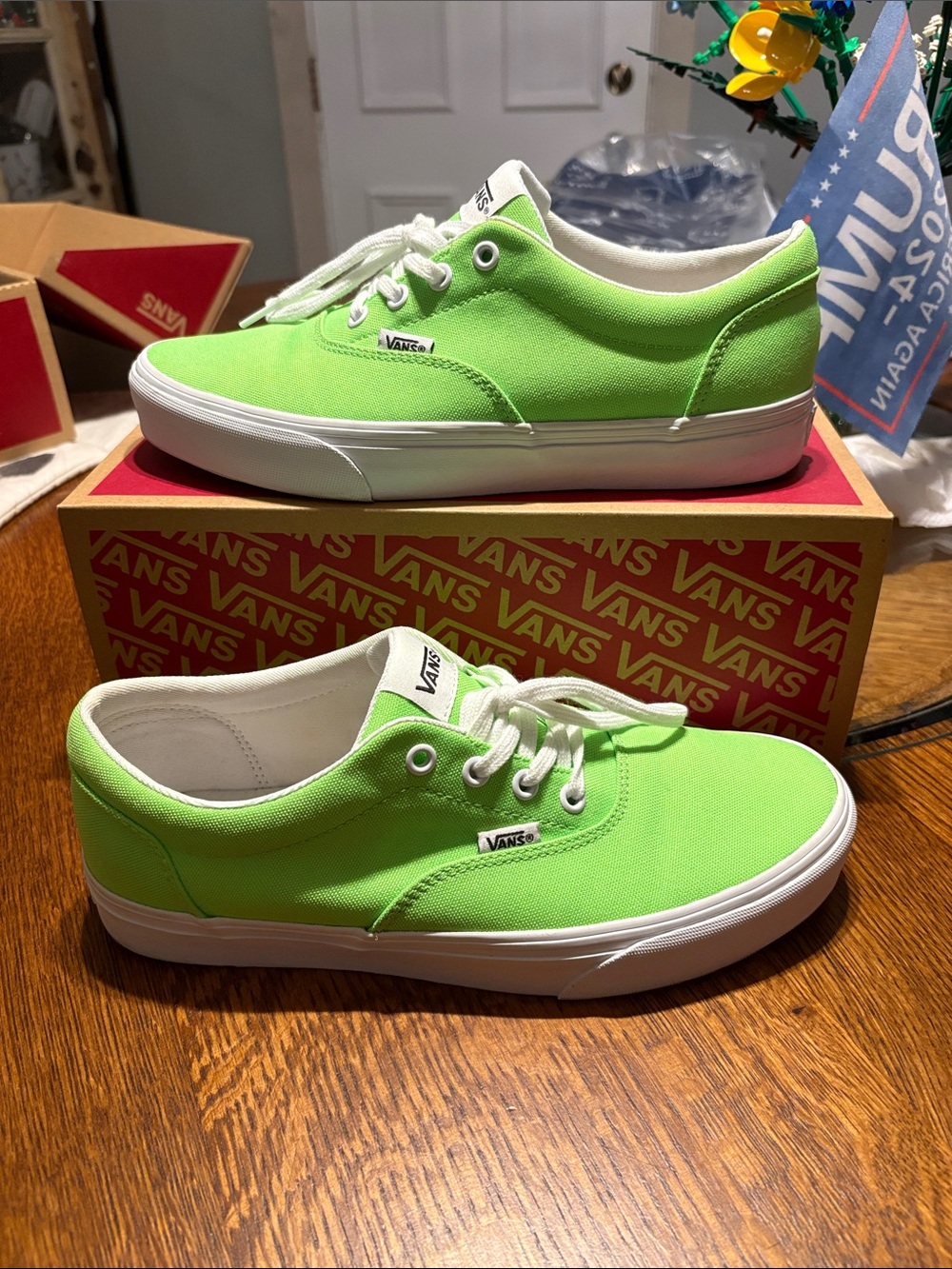 Vans Women Authentic Low Top Sneakers - Neon Lime Green